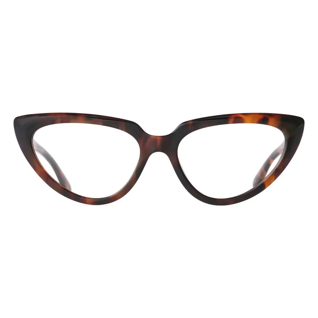 Front view of Theodore vintage cat eye acetate eyeglasses CA0182311 in tortoise