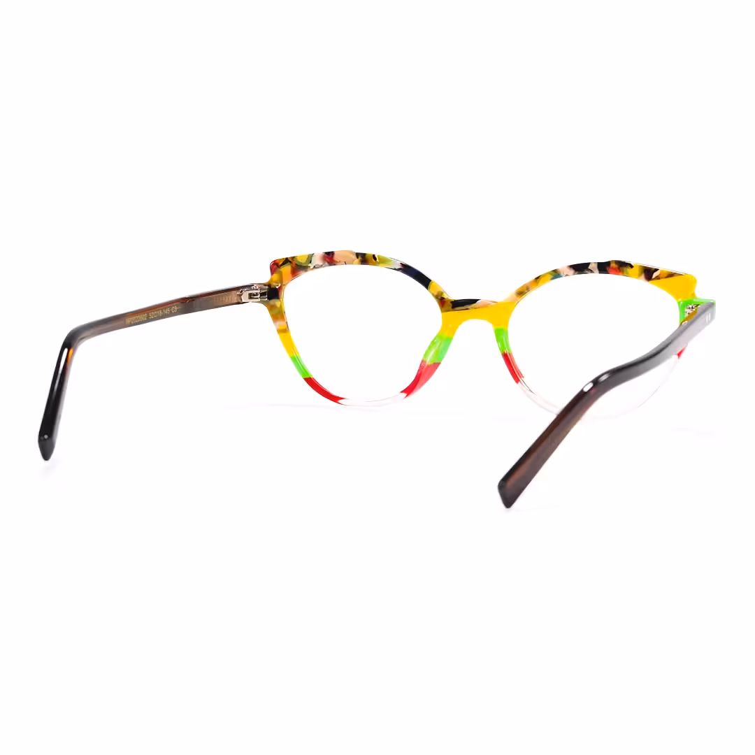 Back view of Prince colorful cat eye acetate eyeglasses in multicolor. SPU: CA0222306
