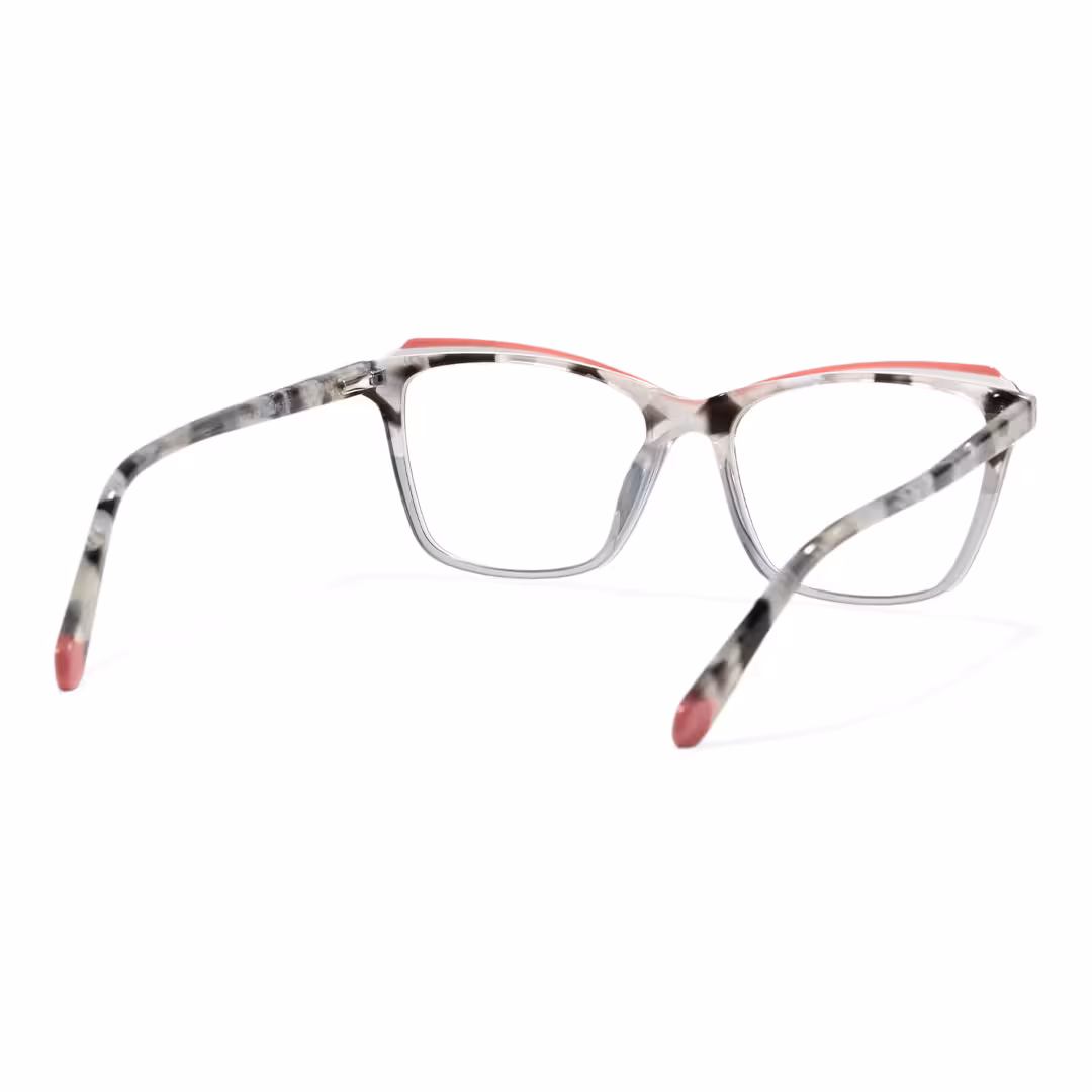 Back view of Quasar colorful cat eye acetate eyeglasses CA0332605 in grey