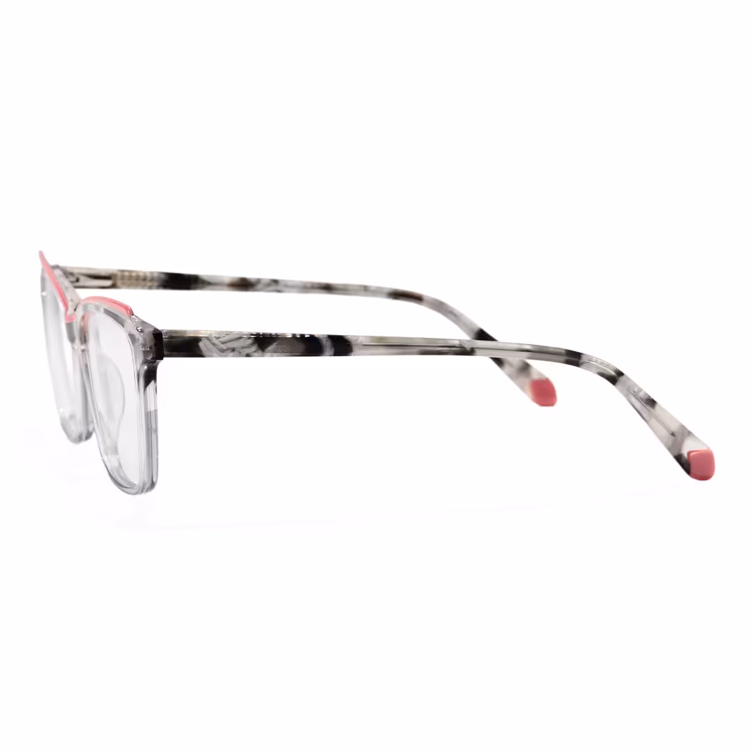 Side view of Quasar colorful cat eye acetate eyeglasses CA0332605 in grey
