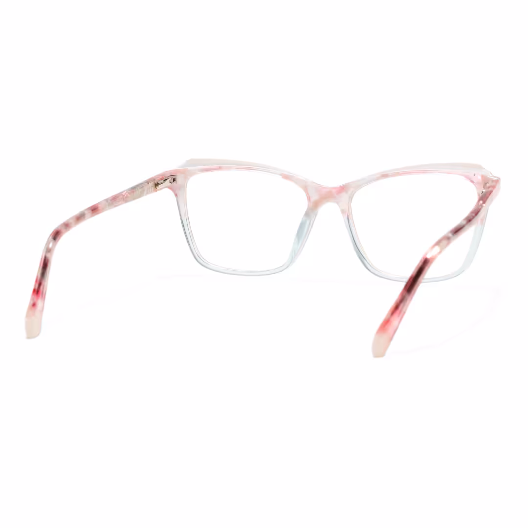 Back view of Quasar colorful cat eye acetate eyeglasses CA0332605 in pink