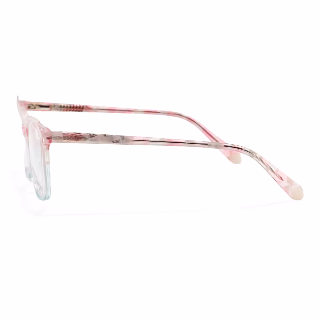 Side view of Quasar colorful cat eye acetate eyeglasses CA0332605 in pink