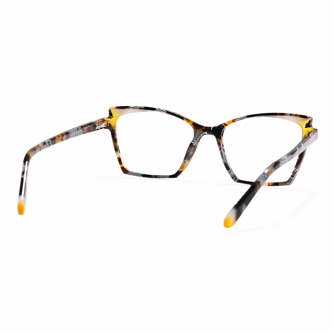Back view of Unity colorful cat eye acetate eyeglasses CA0352605 in tortoise