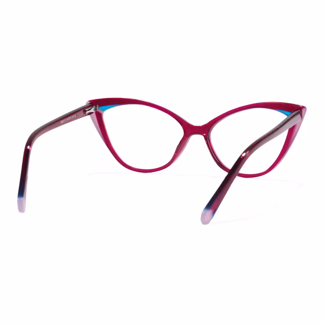 Back view of Dune colorful cat eye acetate eyeglasses CA0362605 in purple