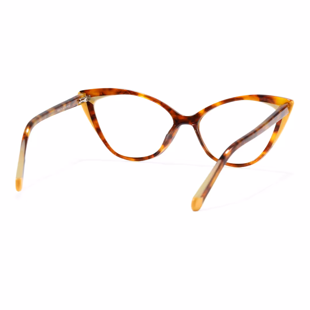 Back view of Dune colorful cat eye acetate eyeglasses CA0362605 in tortoise