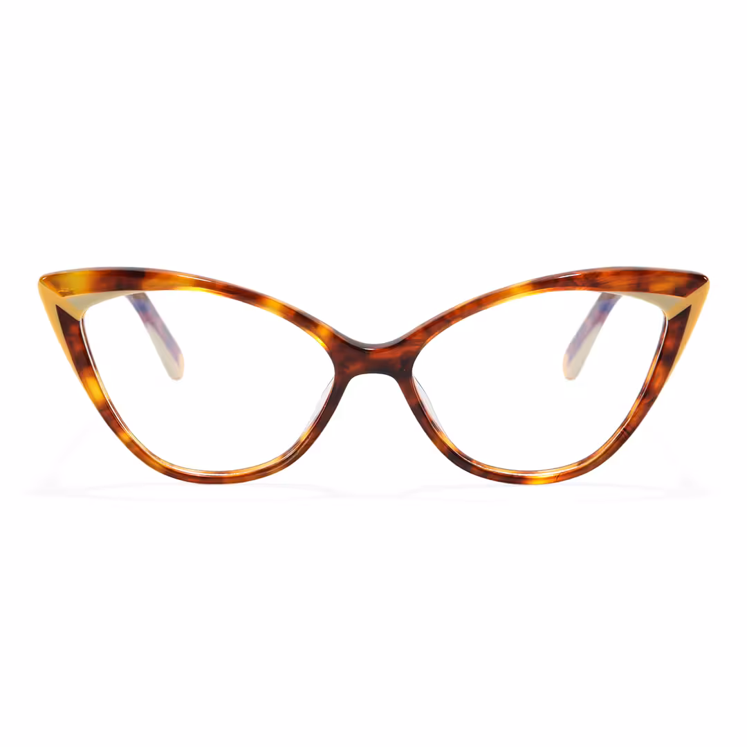 Front view of Dune colorful cat eye acetate eyeglasses CA0362605 in tortoise