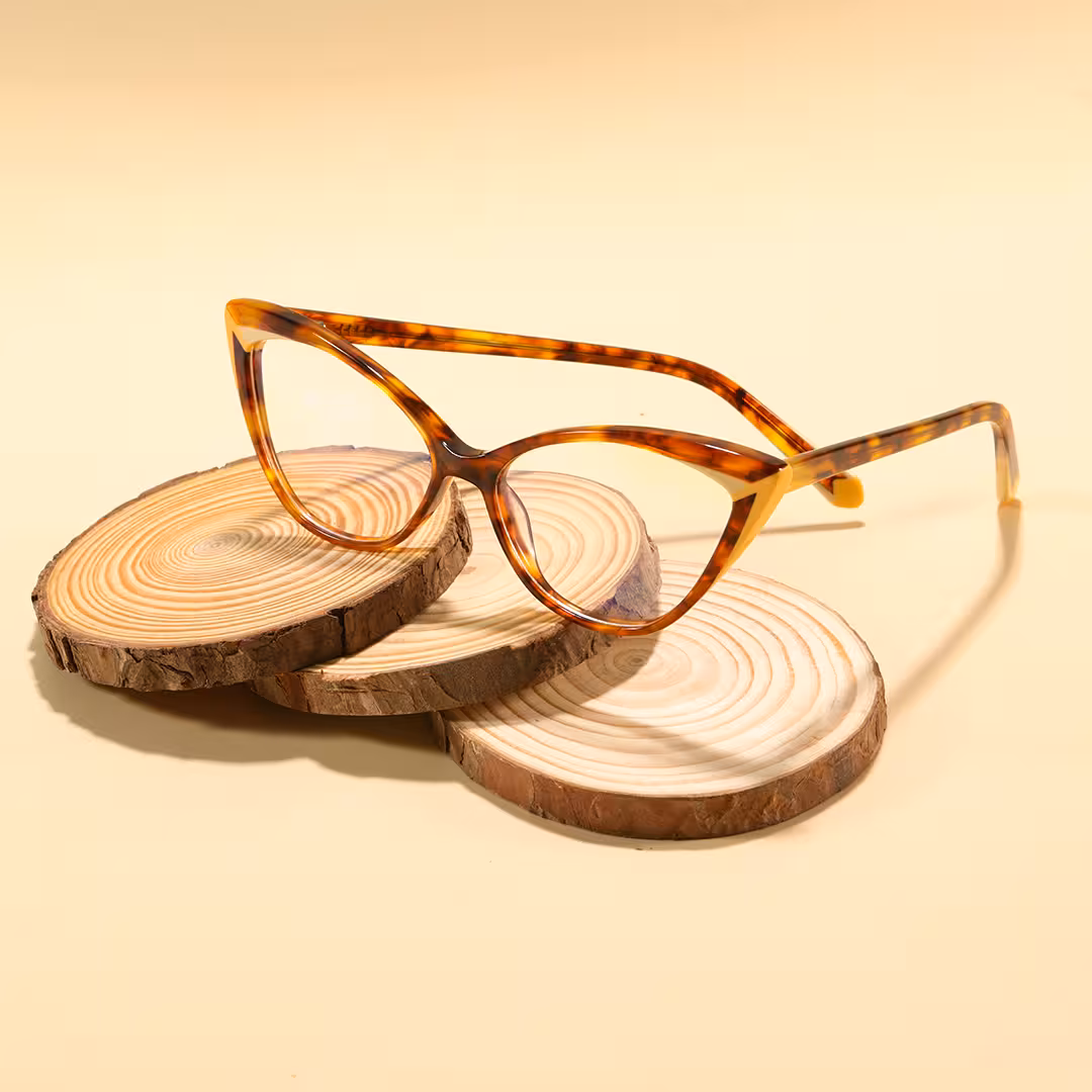 Scene view of Dune colorful cat eye acetate eyeglasses CA0362605 in tortoise