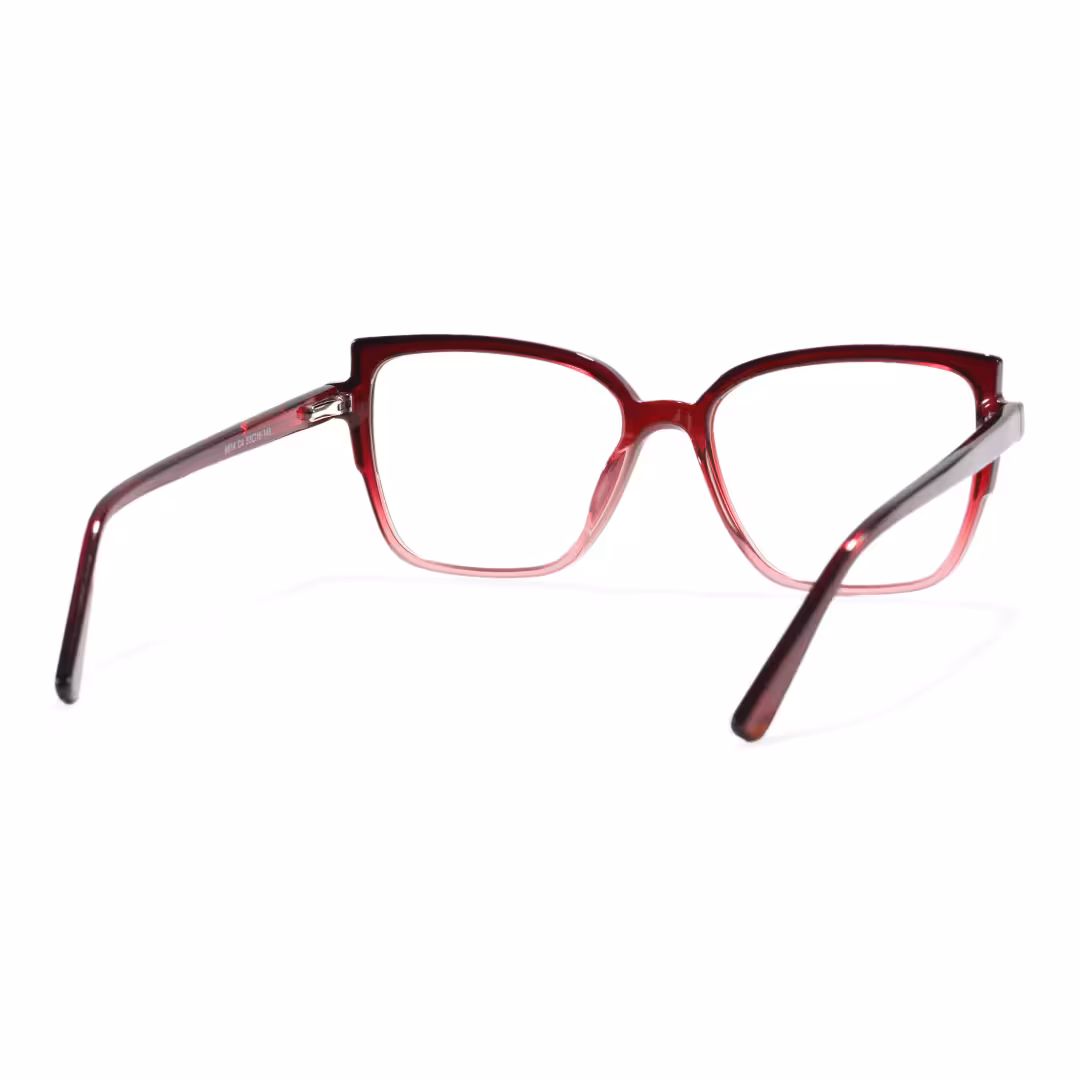 Back view of Nala colorful cat eye acetate eyeglasses CA0372605 in two tone