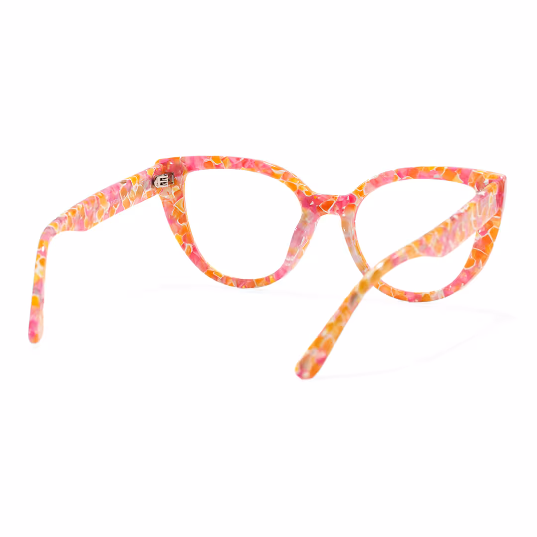 Back view of Whisper colorful cat eye acetate eyeglasses CA0392605 in multicolor