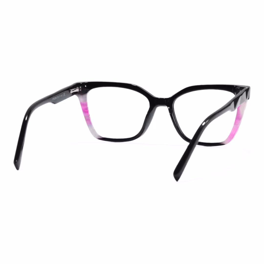 Back view of Rael colorful cat eye acetate eyeglasses CA0422605 in black