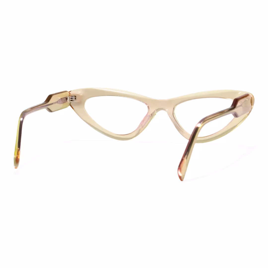 Back view of Wynr office siren cat eye acetate eyeglasses CA0462605 in brown