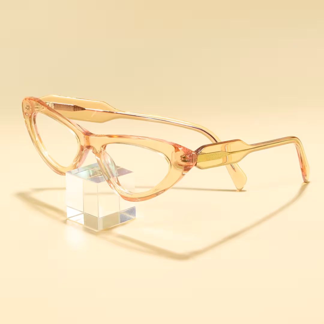 Scene view of Wynr office siren cat eye acetate eyeglasses CA0462605 in brown