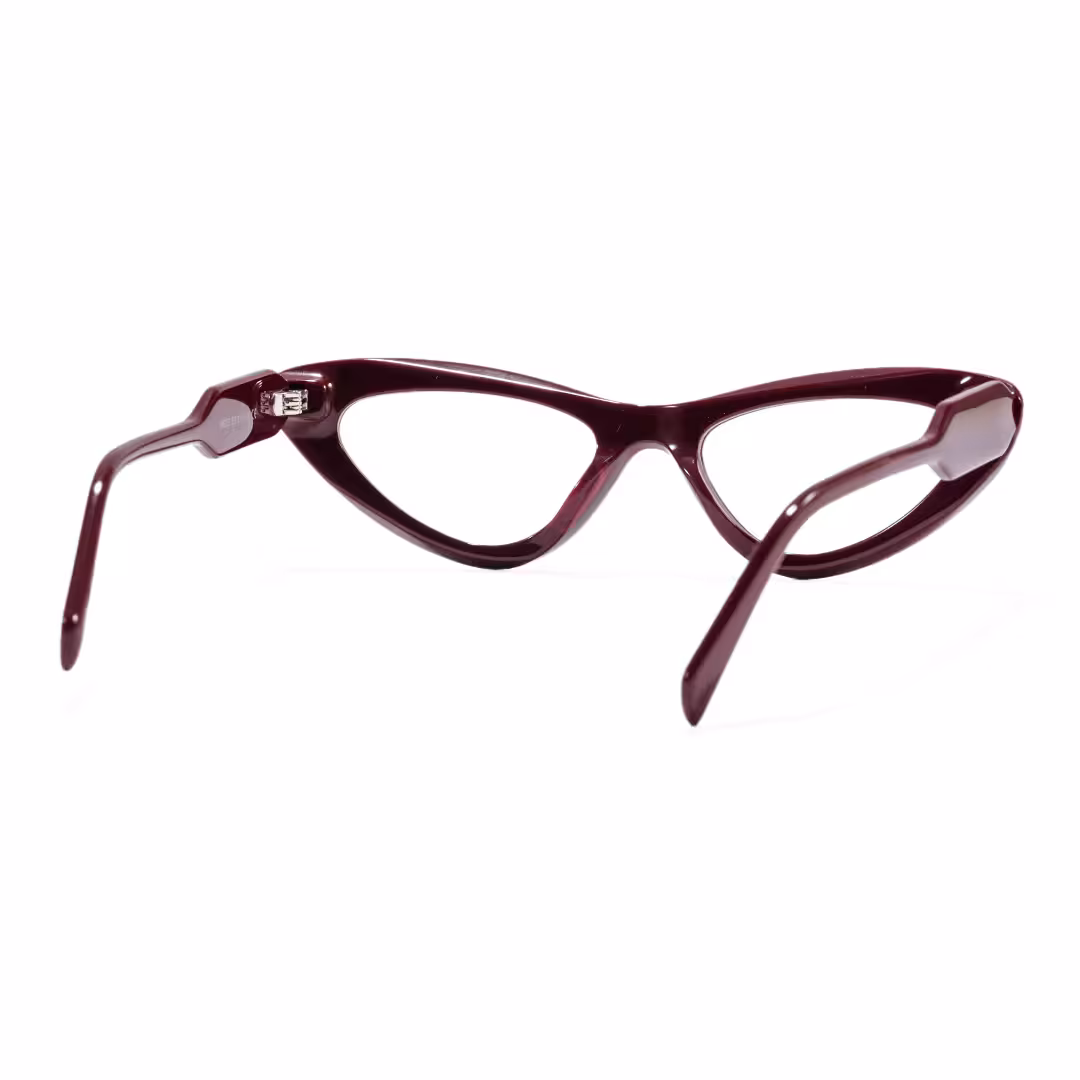 Back view of Wynr office siren cat eye acetate eyeglasses CA0462605 in red