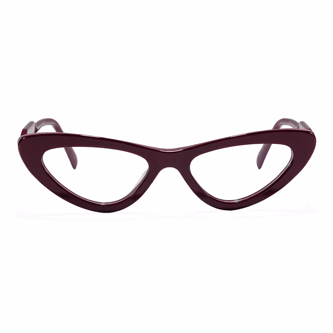 Front view of Wynr office siren cat eye acetate eyeglasses CA0462605 in red