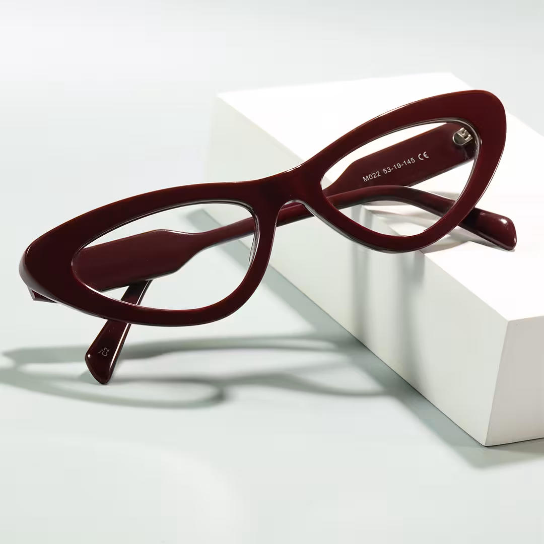 Scene view of Wynr office siren cat eye acetate eyeglasses CA0462605 in red