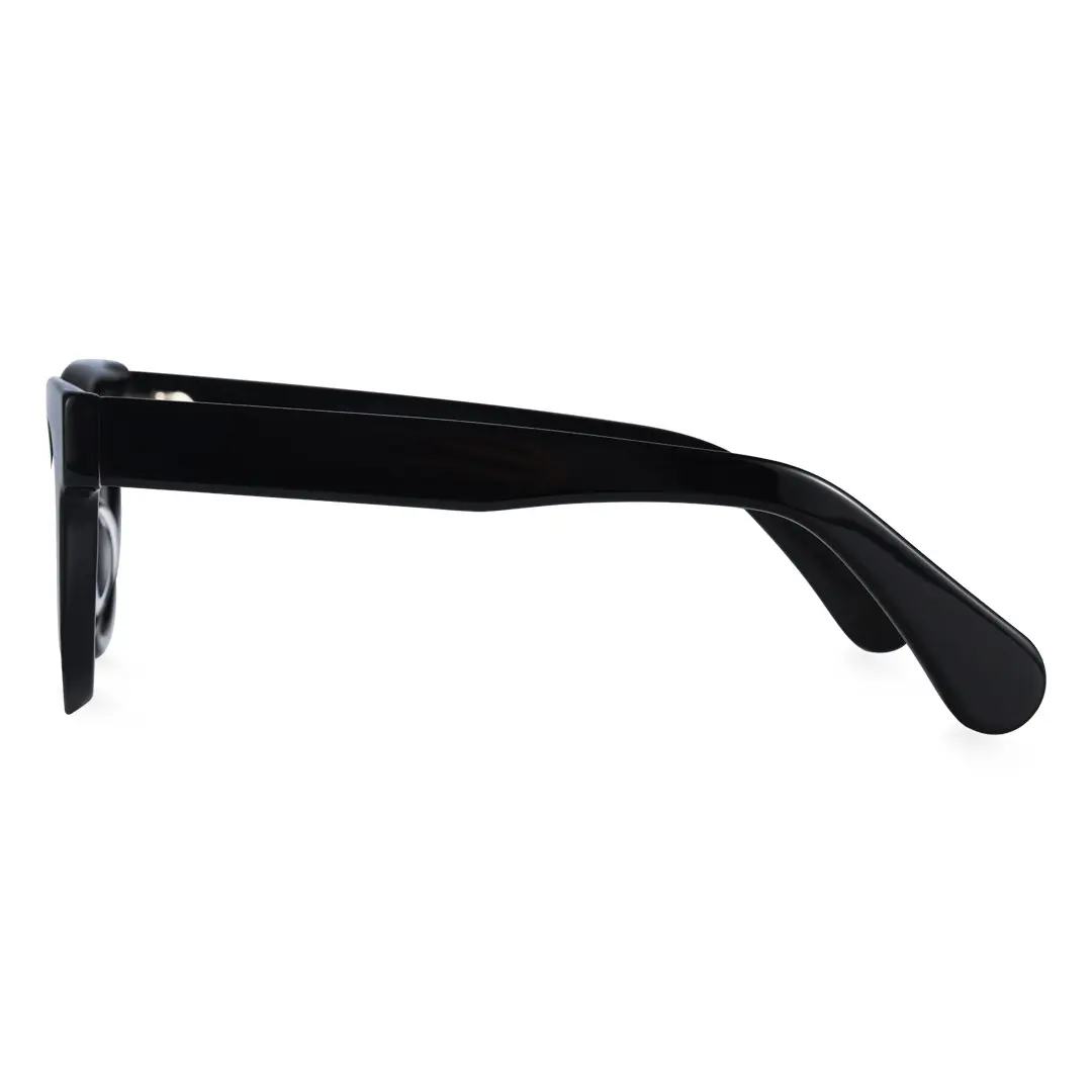 Side view of Gali round acetate eyeglasses CA0532302 in black