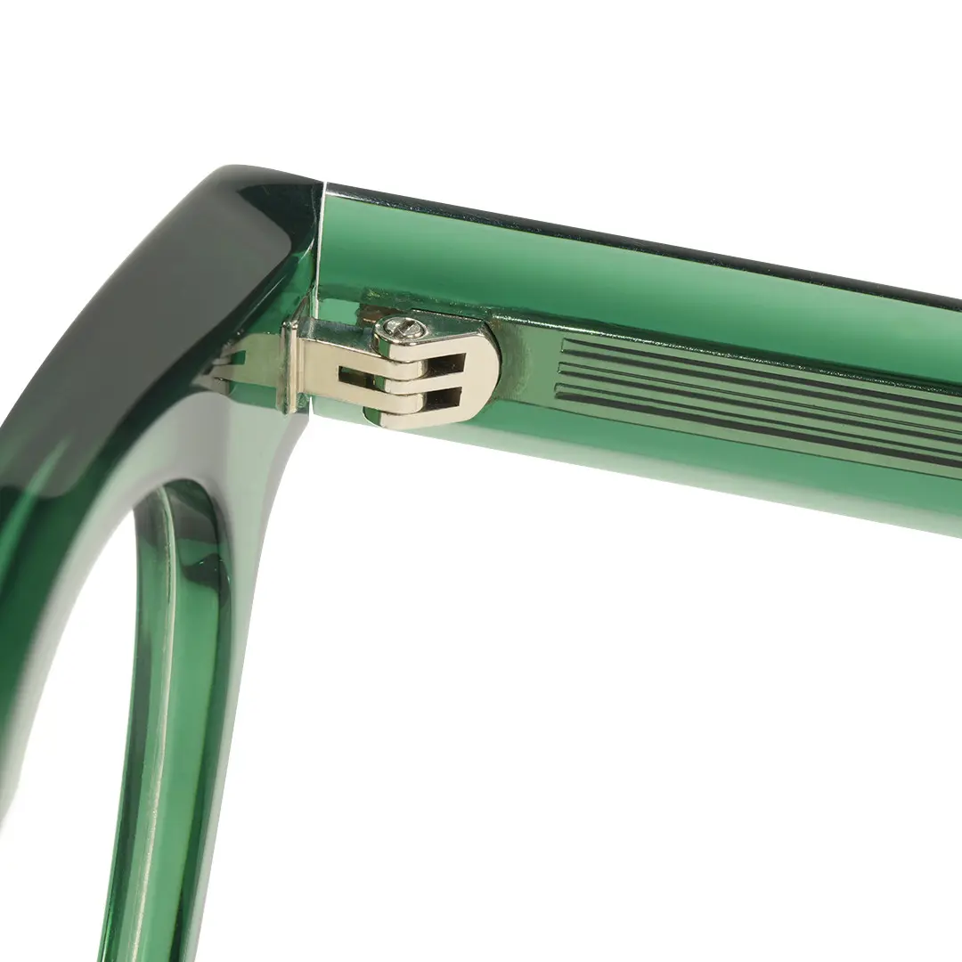 End piece detail of Gali round acetate eyeglasses CA0532302 in green