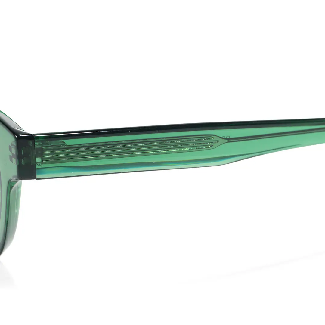 Temple detail of Gali round acetate eyeglasses CA0532302 in green