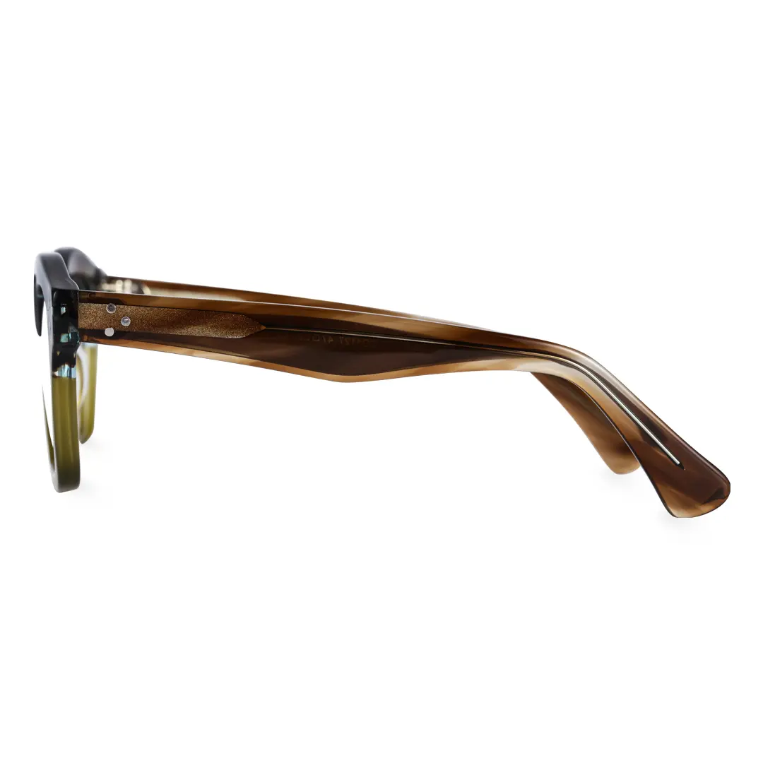 Side view of Wonda vintage cat eye acetate eyeglasses CA0542302 in brown