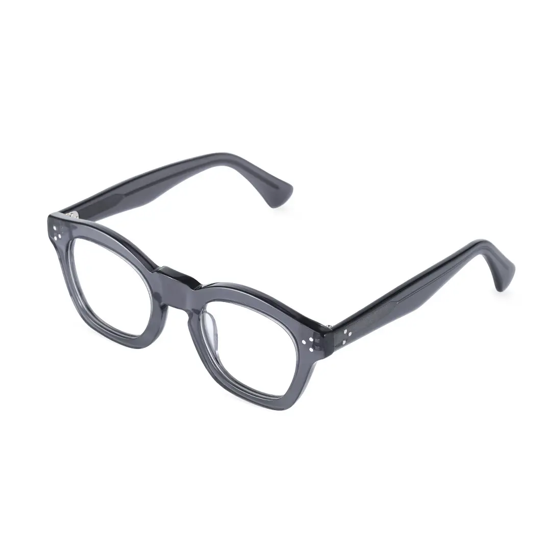Angle view of Wonda vintage cat eye acetate eyeglasses CA0542302 in grey