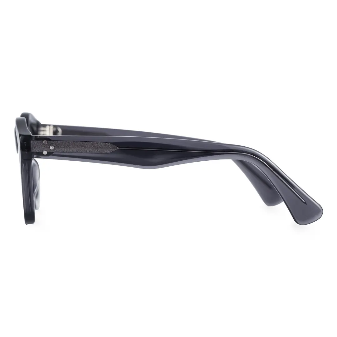 Side view of Wonda vintage cat eye acetate eyeglasses CA0542302 in grey
