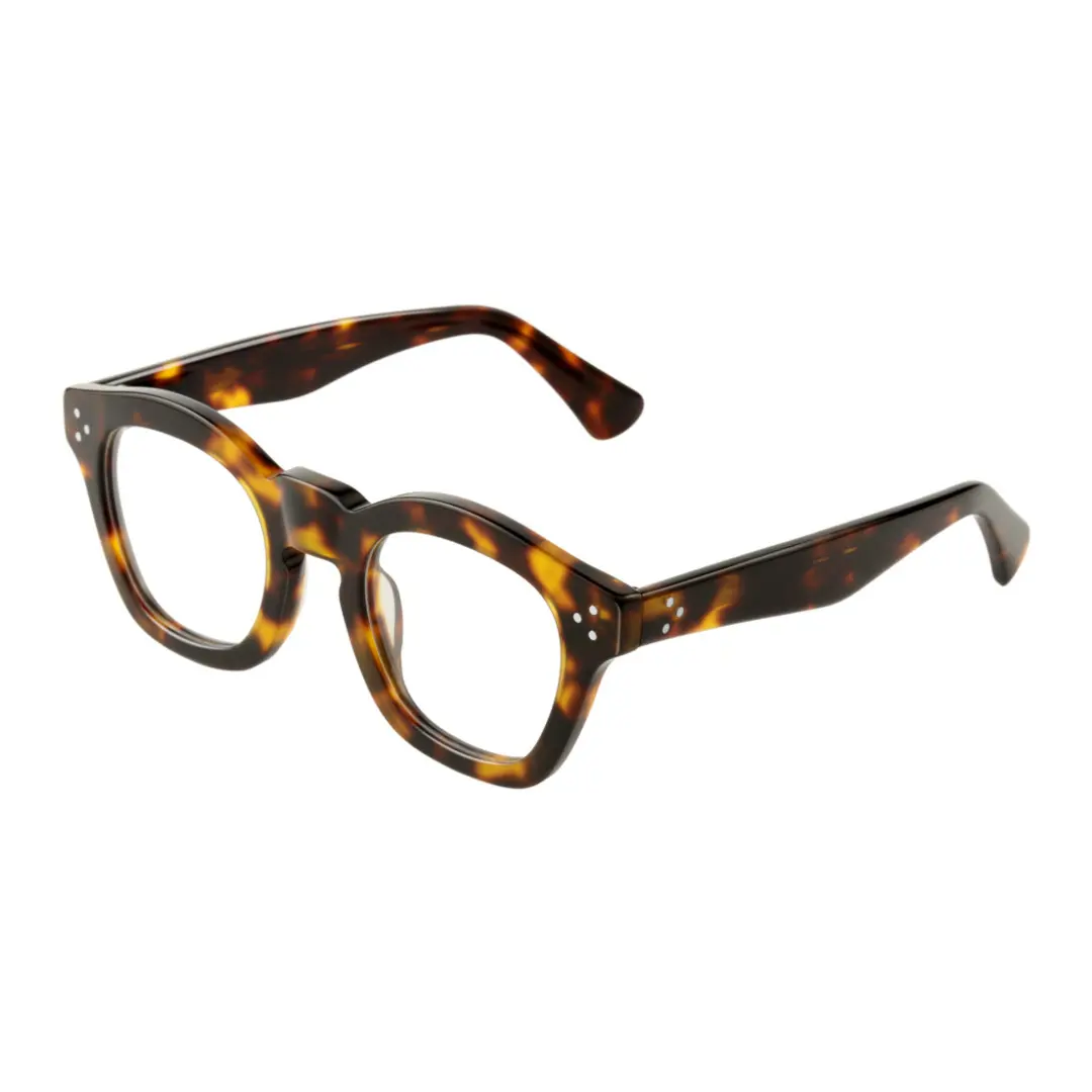 Angle view of Wonda vintage cat eye acetate eyeglasses CA0542302 in tortoise