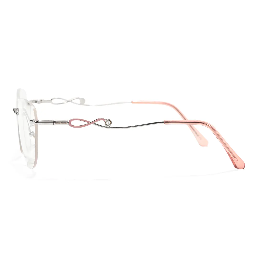 Side view of Aine cat eye metal eyeglasses CM0032603 in pink