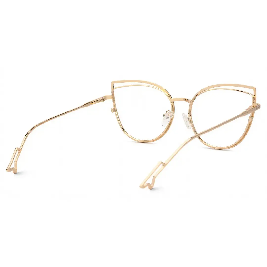 Back view of Adani cat eye metal eyeglasses CM0042408 in gold