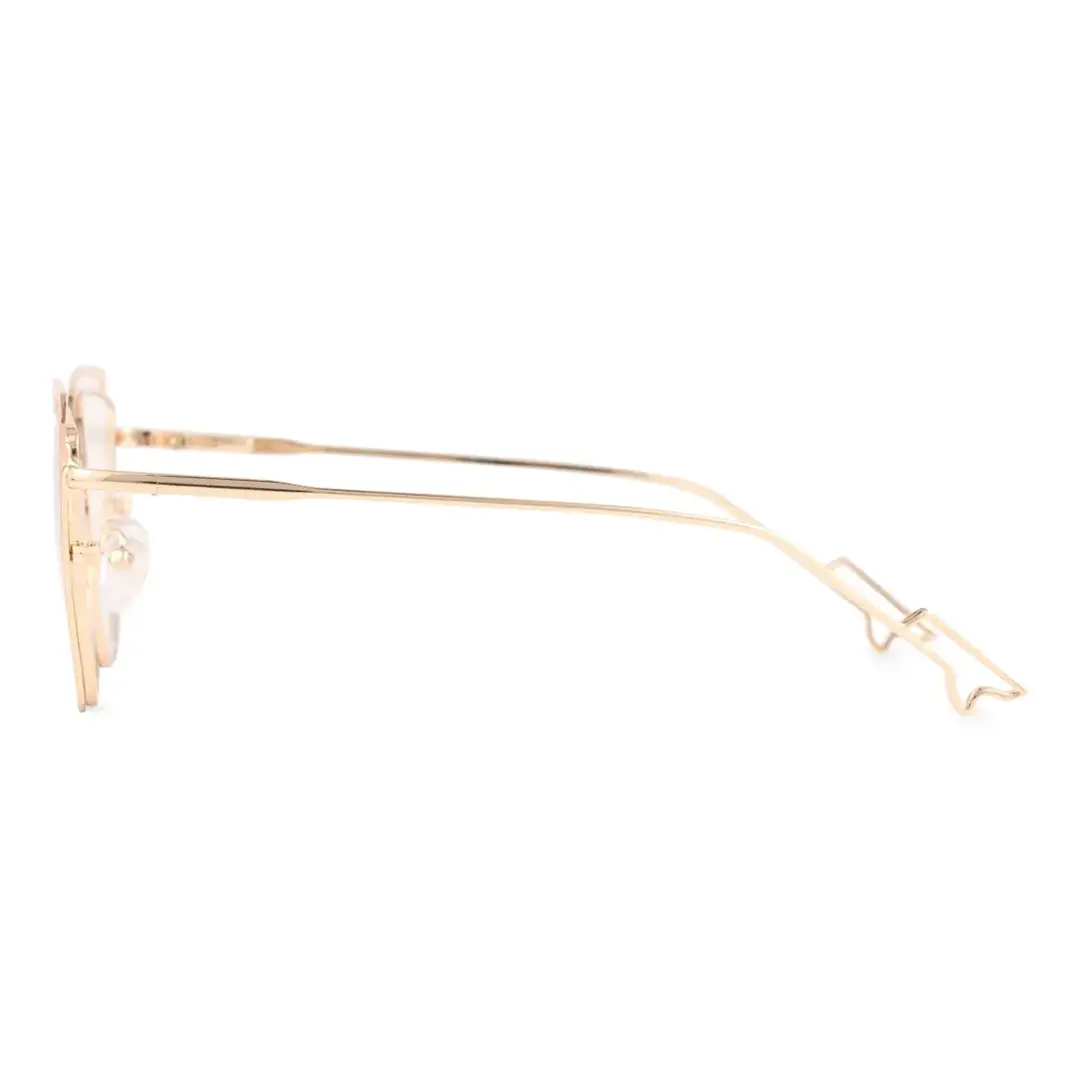 Side view of Adani cat eye metal eyeglasses CM0042408 in pink