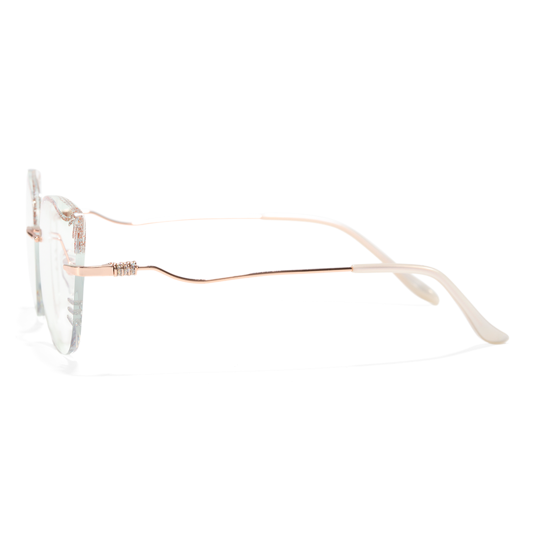 Side view of Kitty cat eye metal eyeglasses CM0142511 in clear