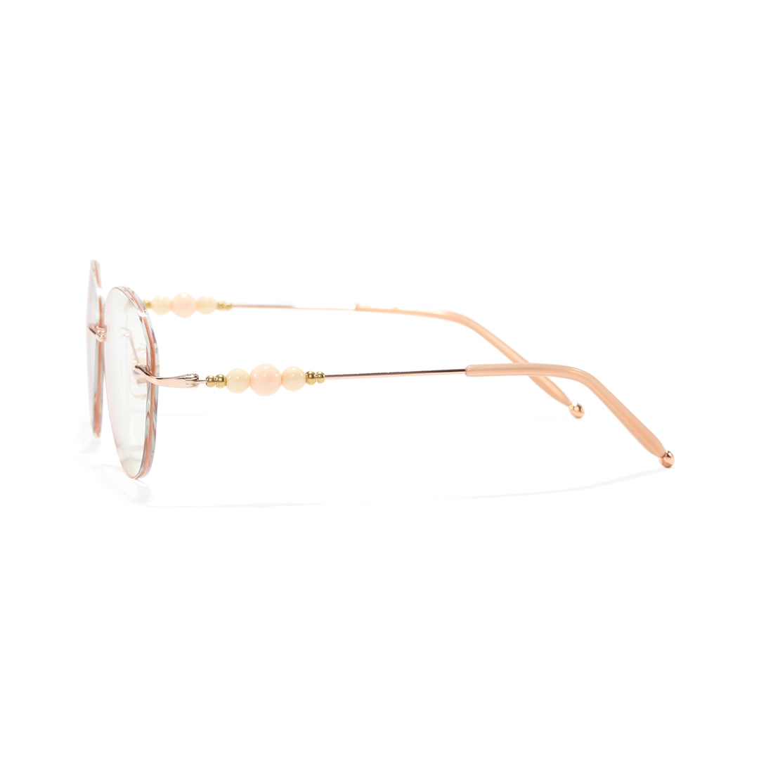 Side view of Catty cat eye metal eyeglasses CM0172511 in pink