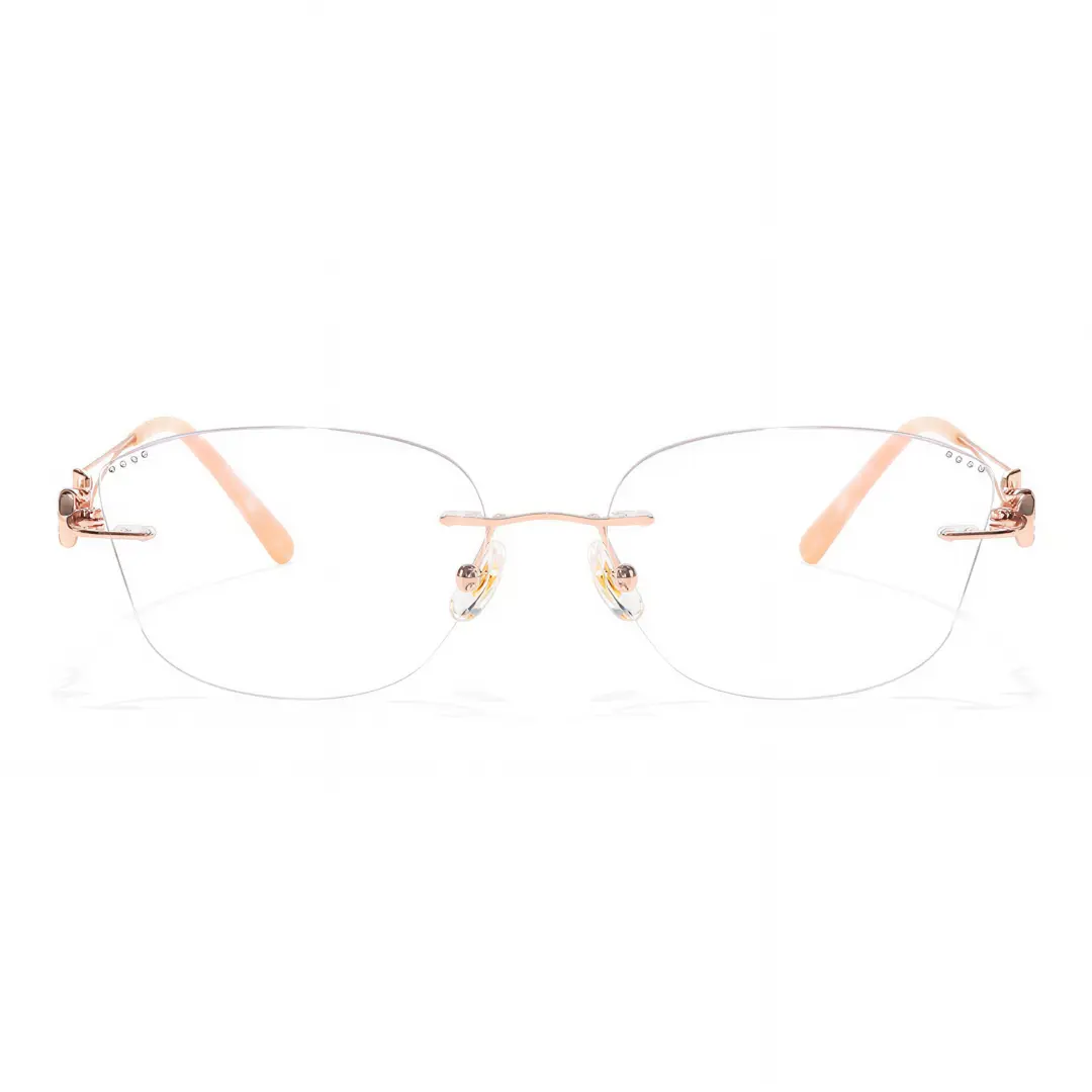 Front view of opal cat eye metal eyeglasses CM0182511 in clear