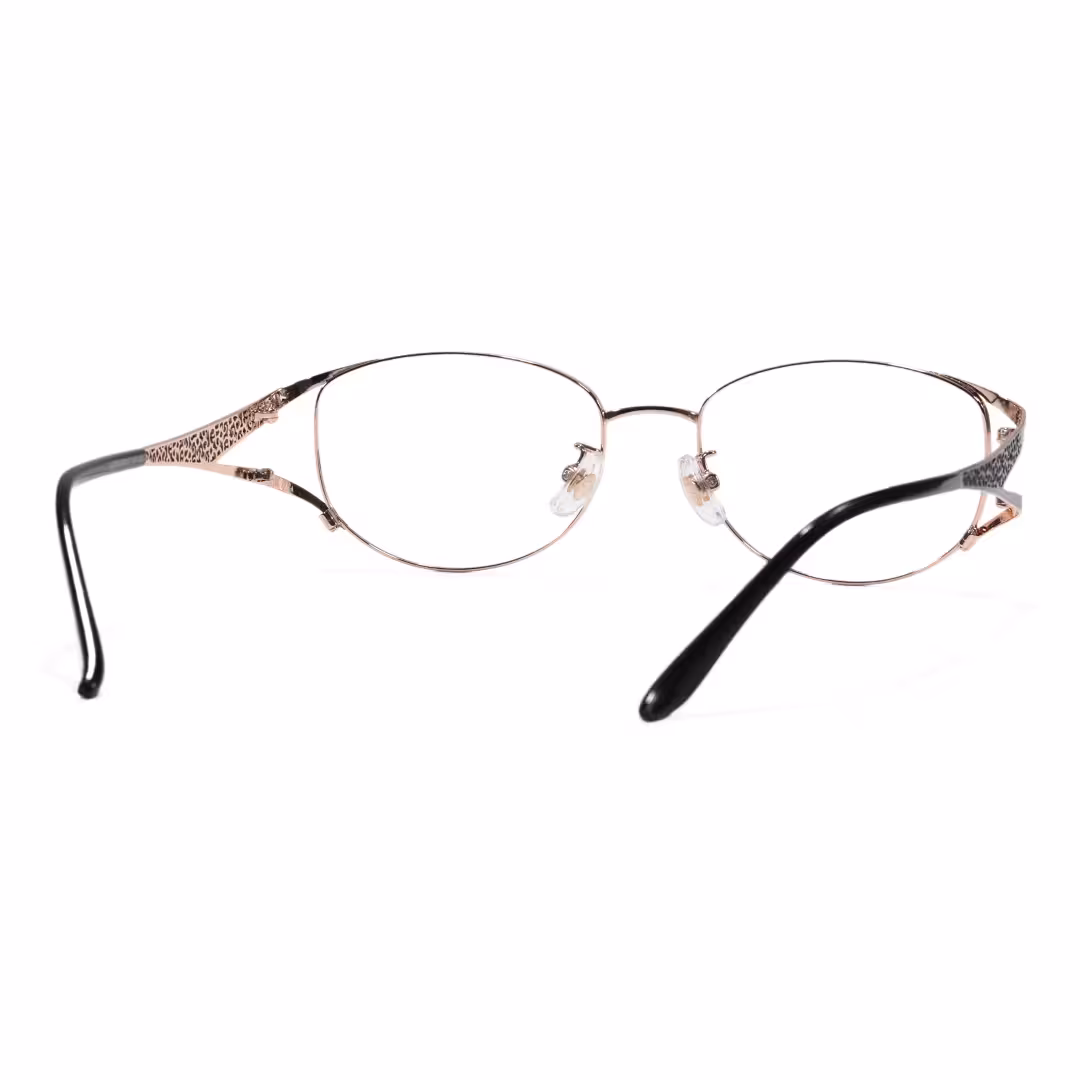 Back view of Ursula fashion cat eye metal eyeglasses CM0262605 in black