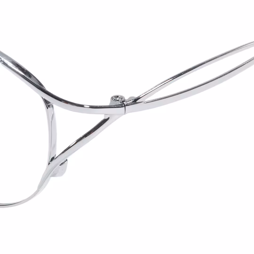 End piece detail of Vivia fashion cat eye metal eyeglasses CM0282605 in silver