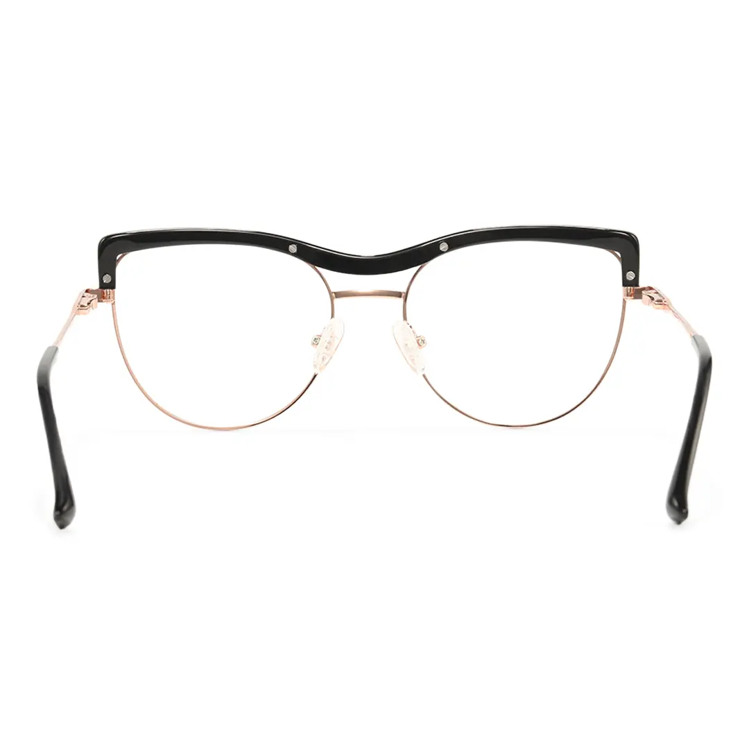 Back view of Amaya vintage cat eye metal eyeglasses CM0402503 in black