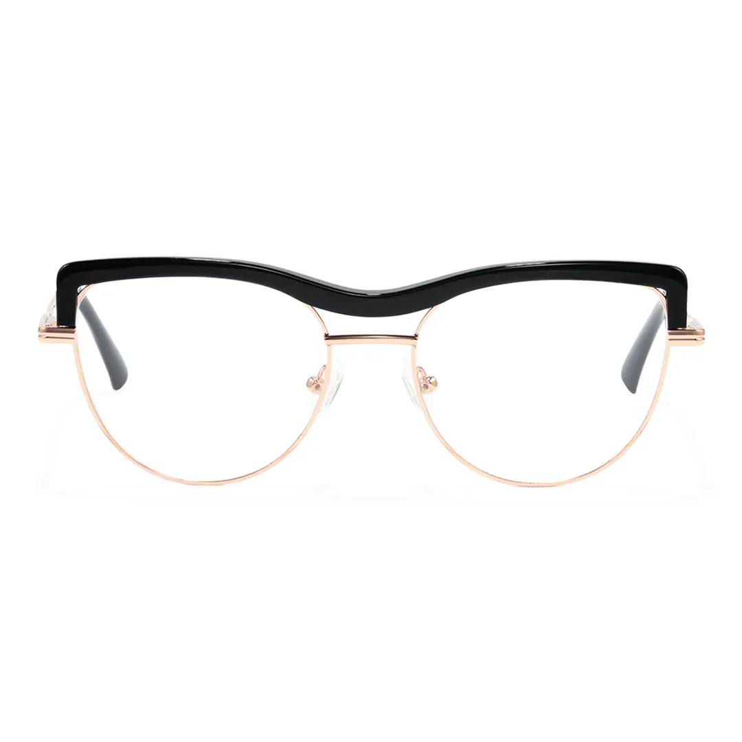 Front view of Amaya vintage cat eye metal eyeglasses CM0402503 in black