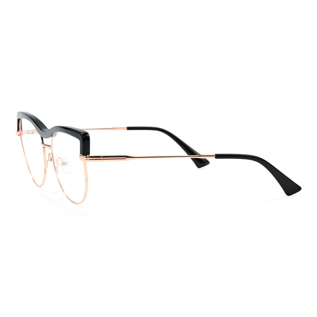 Side view of Amaya vintage cat eye metal eyeglasses CM0402503 in black