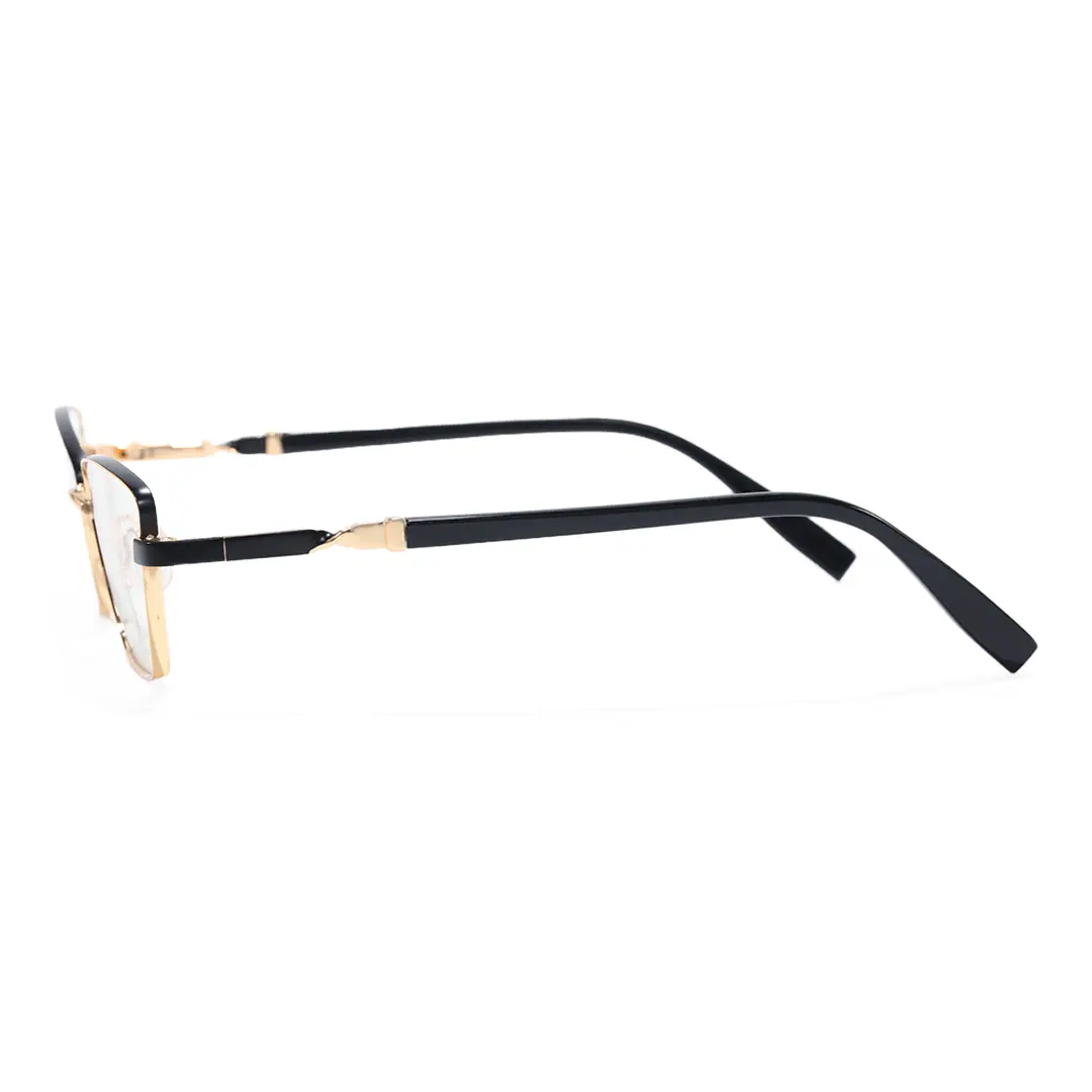 Side view of Baey office siren cat eye metal eyeglasses CM0452302 in black
