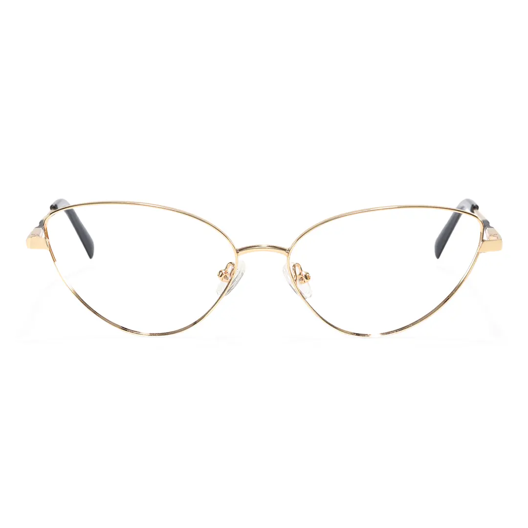 Front view of Passi cat eye metal eyeglasses CM0472302 in gold