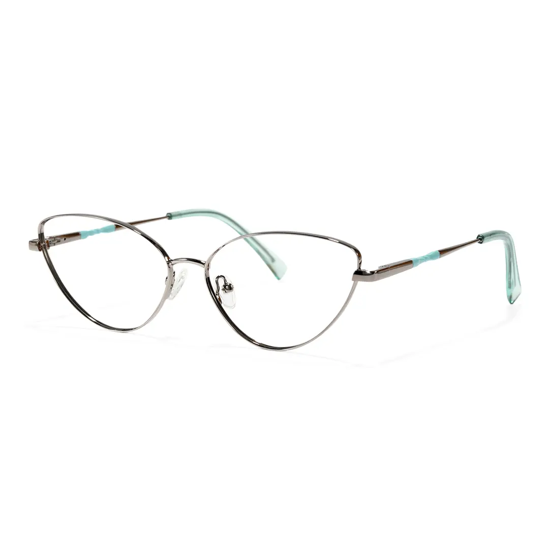 Angle view of Passi cat eye metal eyeglasses CM0472302 in grey