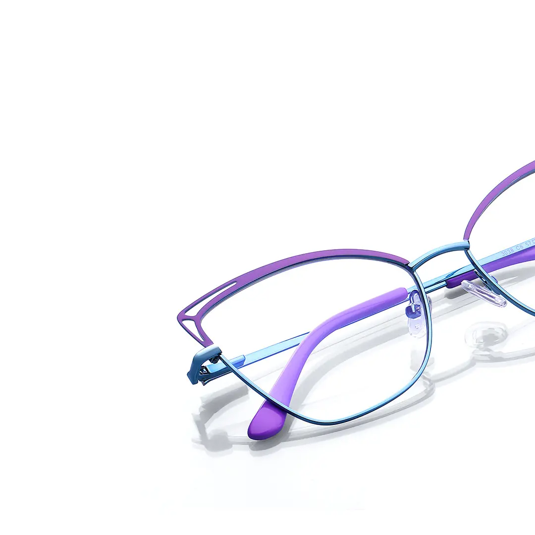 Frame detail view of Ngin colorful cat eye metal eyeglasses in purple. SPU: CM0482302