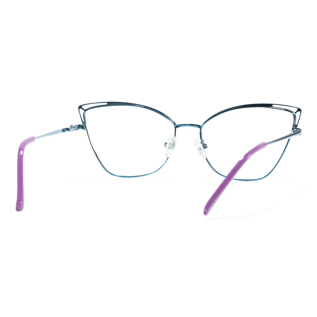 Back view of Ngin cat eye metal eyeglasses CM0482302 in purple
