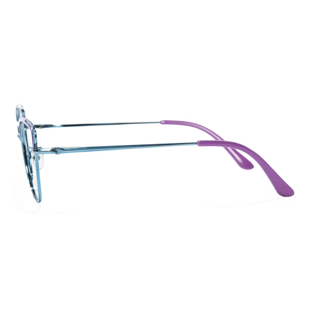 Side view of Ngin cat eye metal eyeglasses CM0482302 in purple