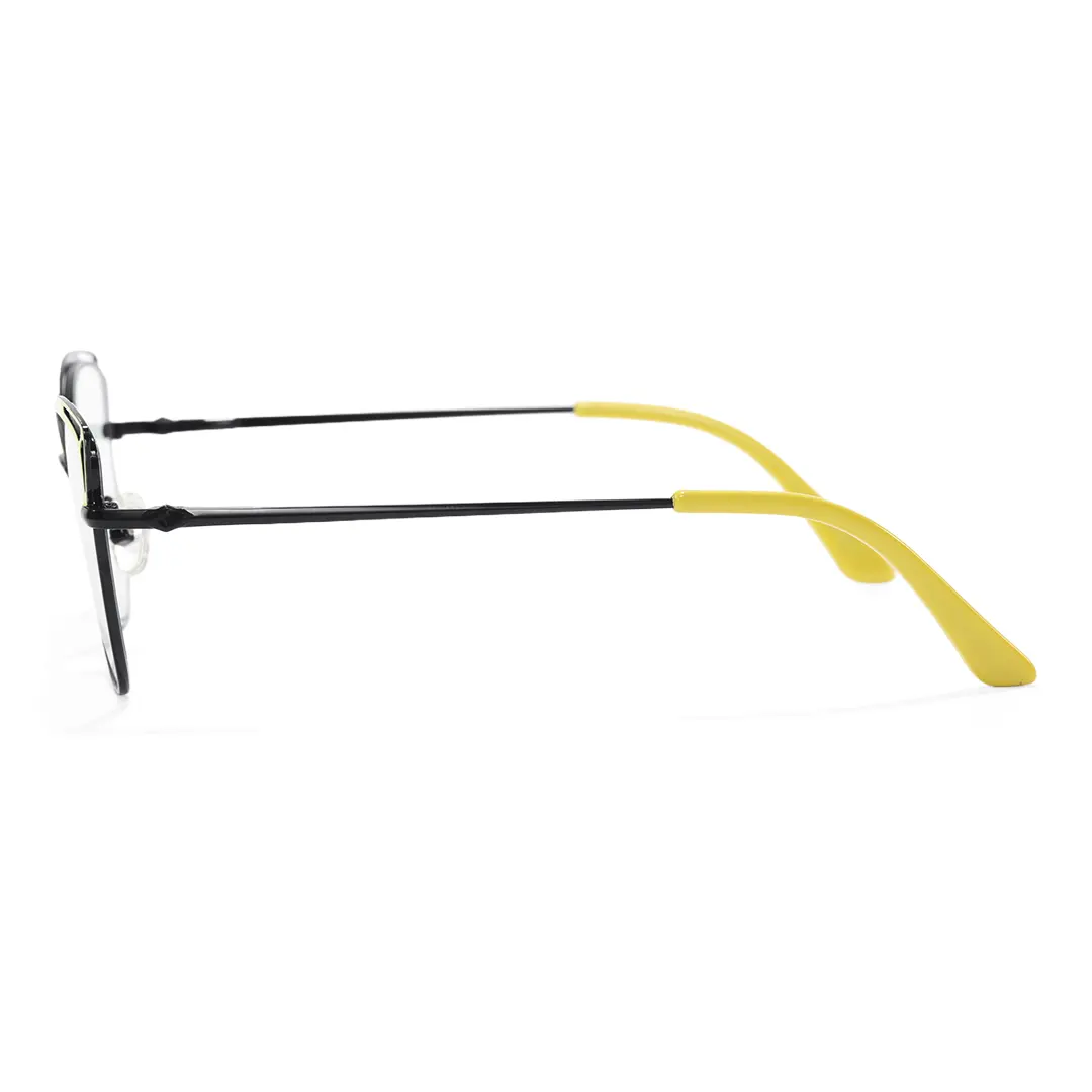 Side view of Ngin colorful cat eye metal eyeglasses in yellow. SPU: CM0482302