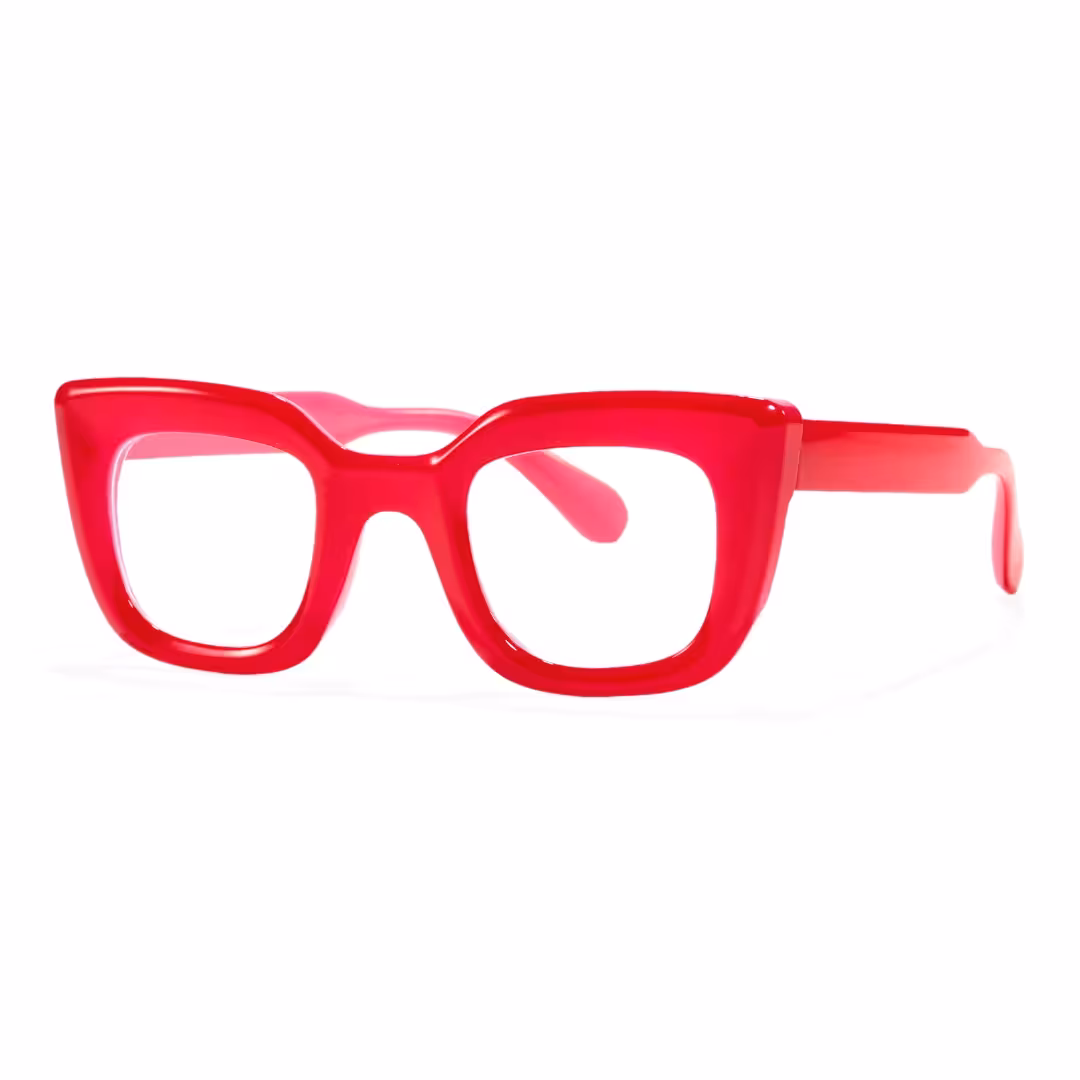 Angle view of Cohen cat eye pc eyeglasses CP0012403 in red