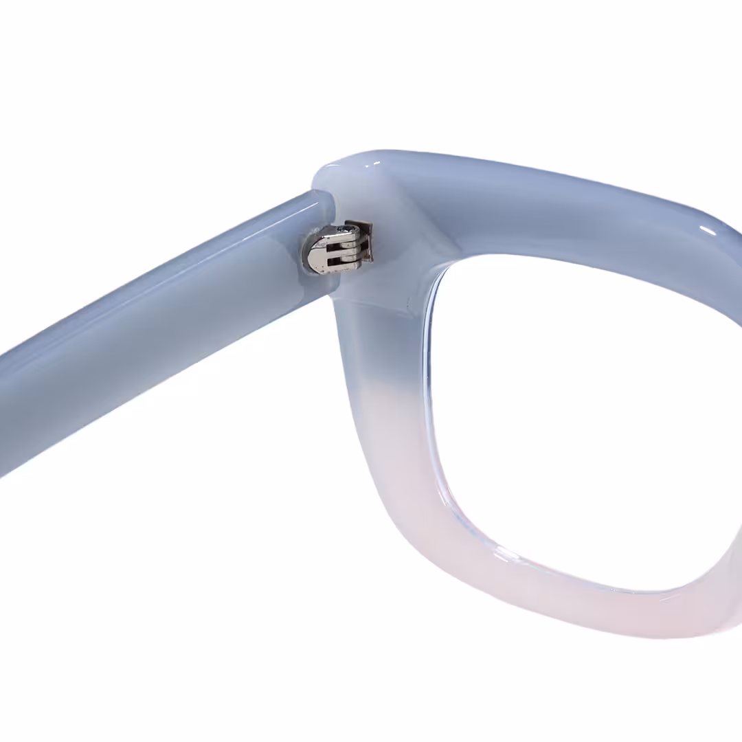 Hinge detail of Cohen cat eye pc eyeglasses in two-tone. SPU: CP0012403