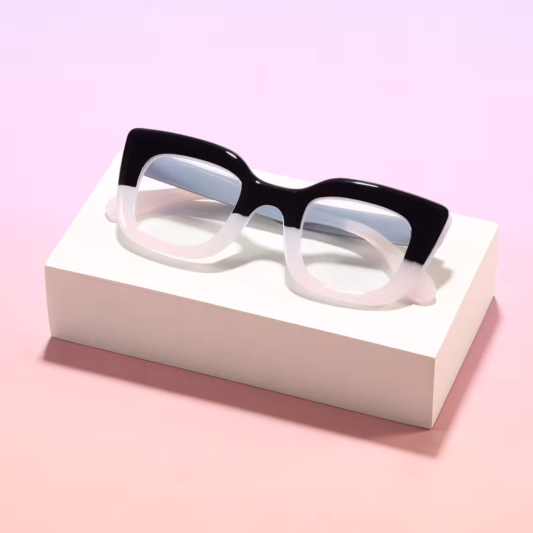 Scene view of Cohen cat eye pc eyeglasses in two-tone. SPU: CP0012403