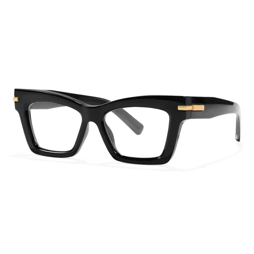 Angle view of Kaelia cat eye pc eyeglasses CP0012603 in black