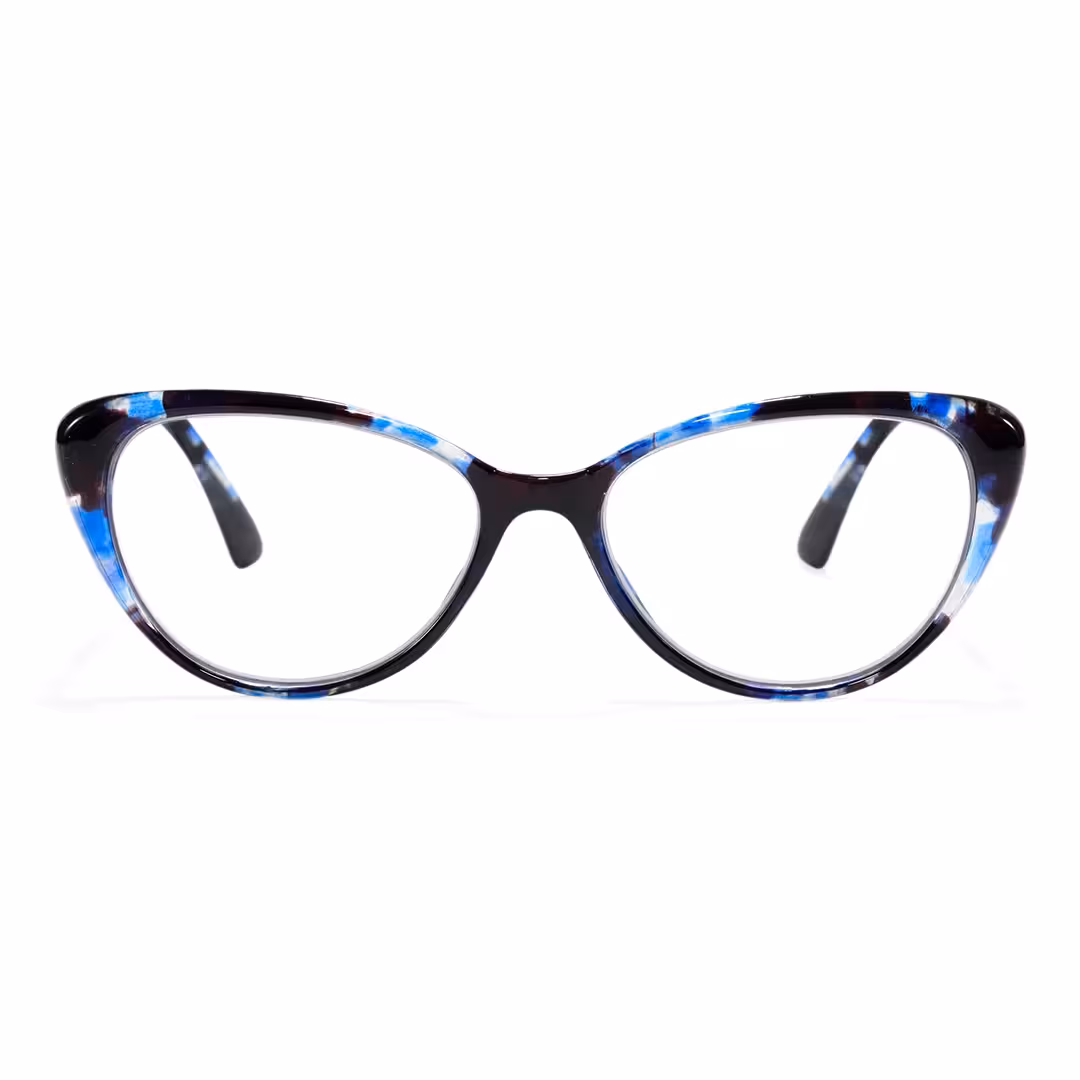 Front view of Jena cat eye pc eyeglasses in blue. SPU: CP0022503