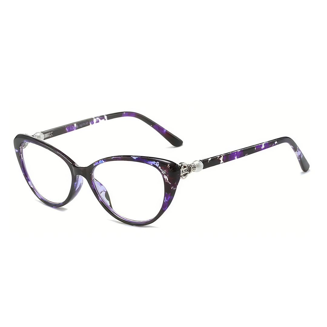 Angle view of Jena cat eye pc eyeglasses CP0022503 in purple